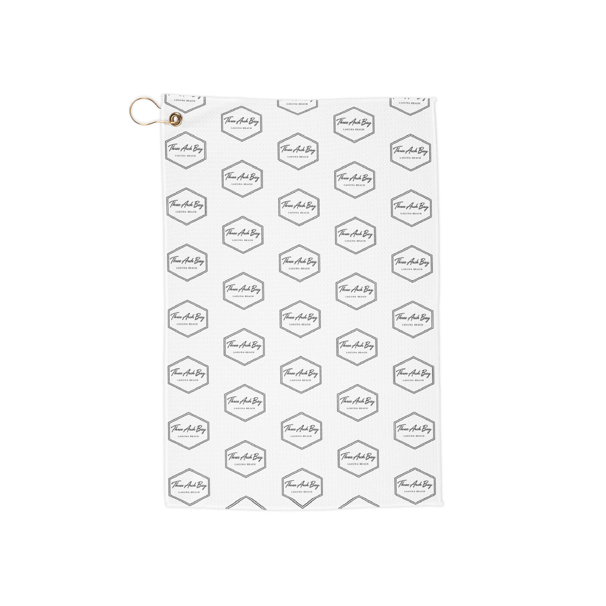 Golf Towel — Hex Logo Pattern Golf Club Towel with Grommet Ring